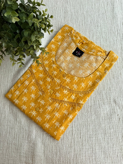 L size printed cotton Nighty