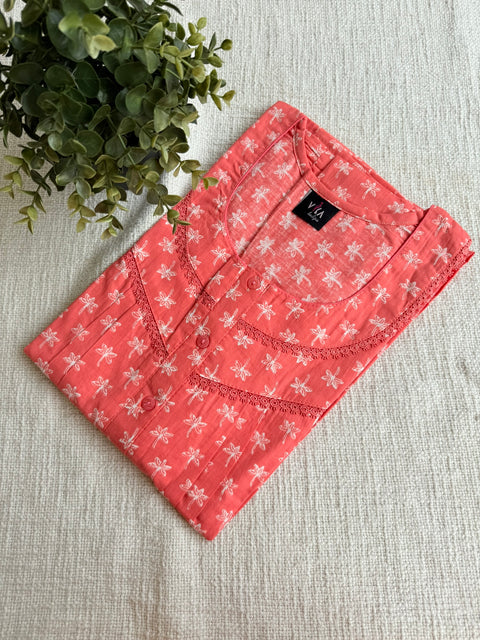 L size printed cotton Nighty