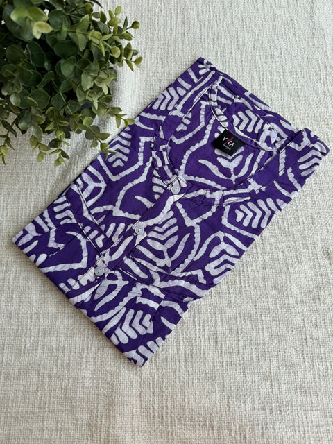 L size printed cotton Nighty