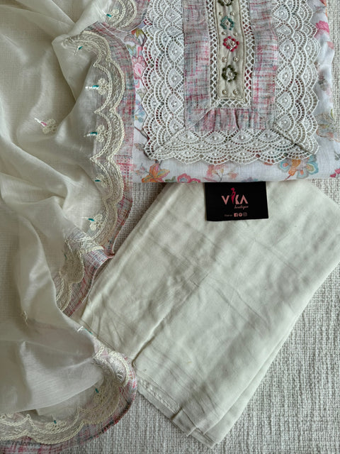 Printed cotton linen material