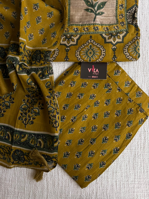 Printed cotton kurta pant set