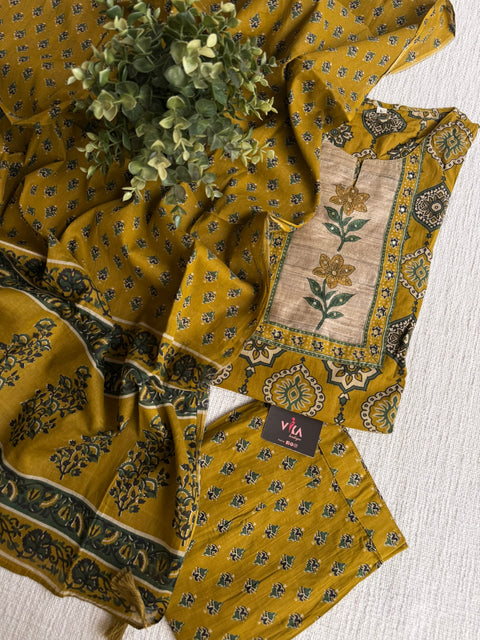 Printed cotton kurta pant set