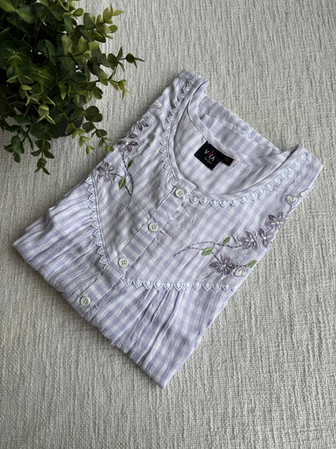 L and XL size emb cloud cotton nighty
