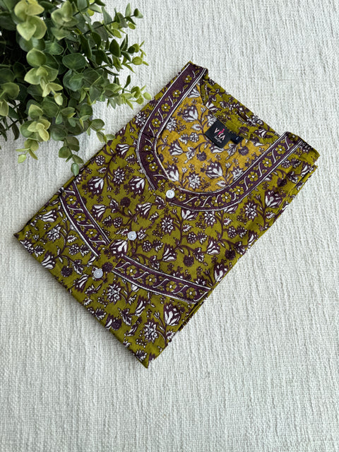L size printed cotton Nighty