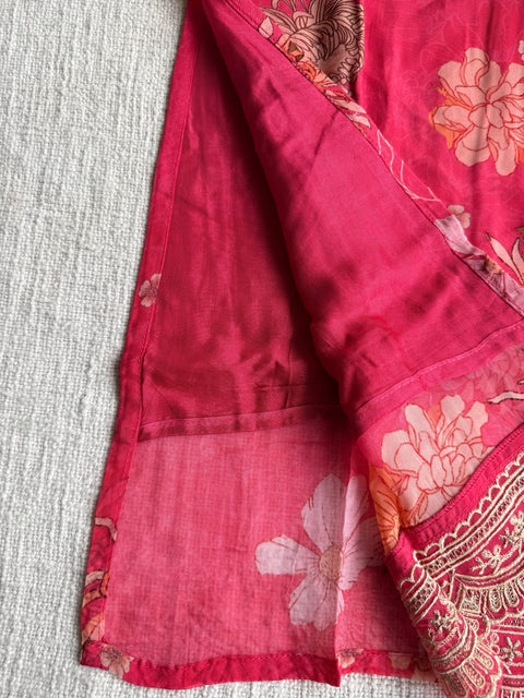 Printed organza readymade suit set