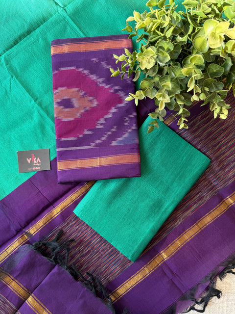 Pochampally poly cotton suit set