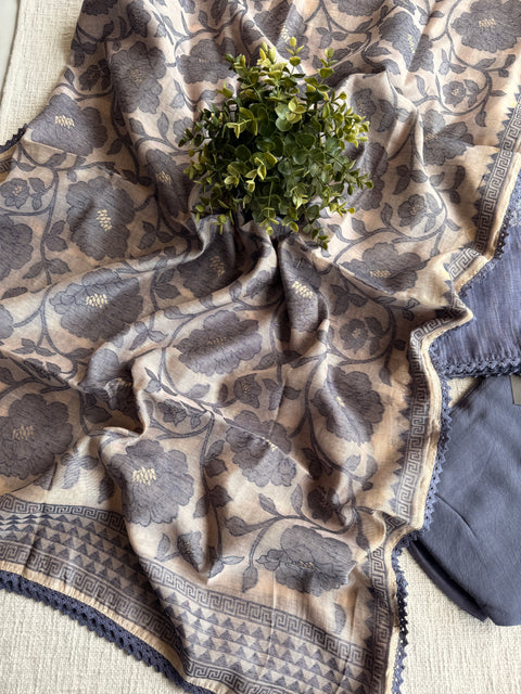 Printed Tissue chanderi suit set