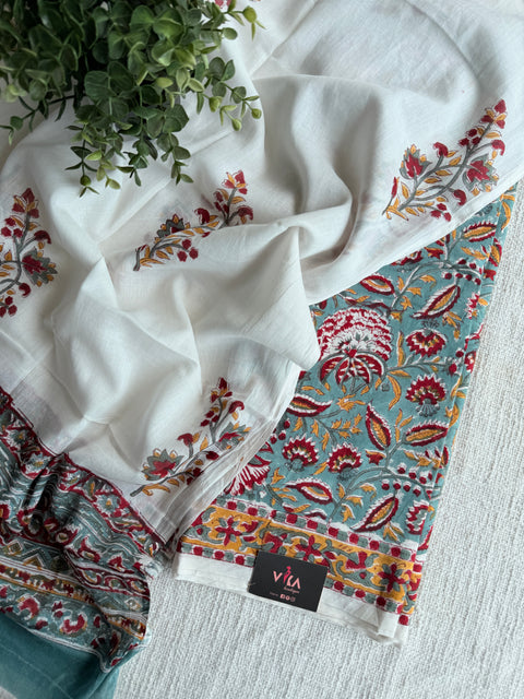 Hand block pure cotton suit set