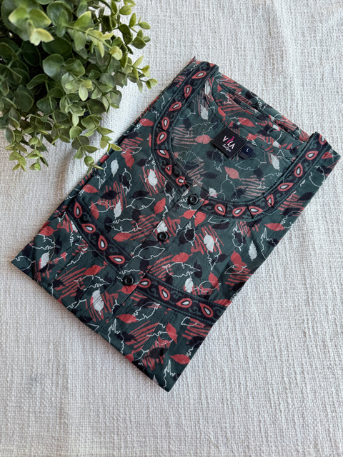 L size printed cotton nighty