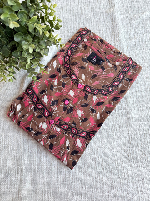 L size printed cotton nighty