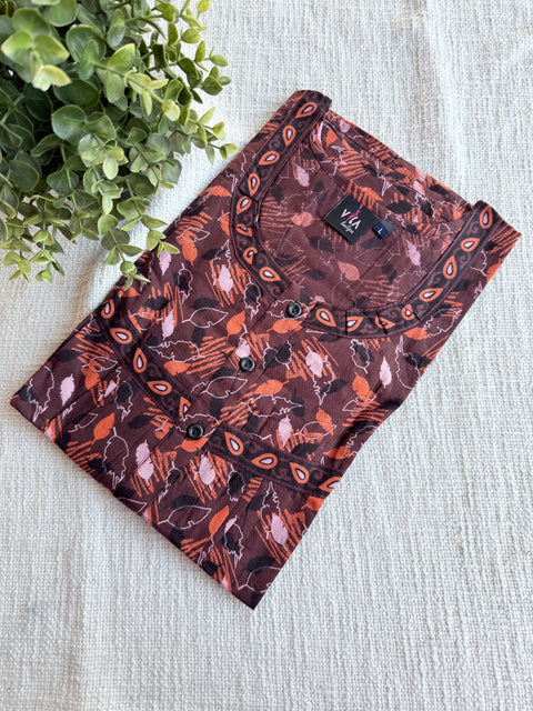 L size printed cotton nighty