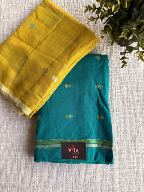 Cotton suit set with jamdani dupatta