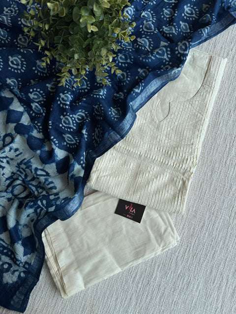Off white Silk cotton suit set