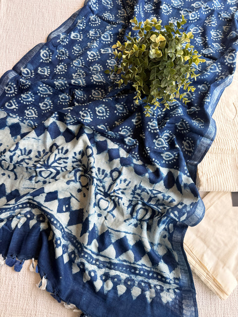 Off white Silk cotton suit set