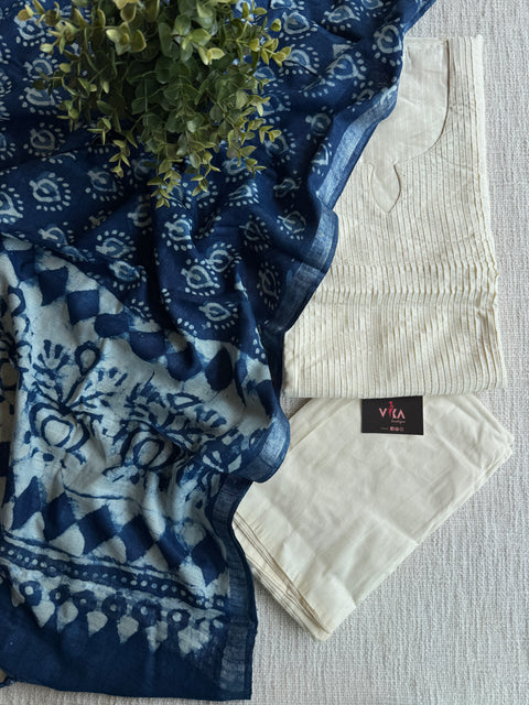 Off white Silk cotton suit set