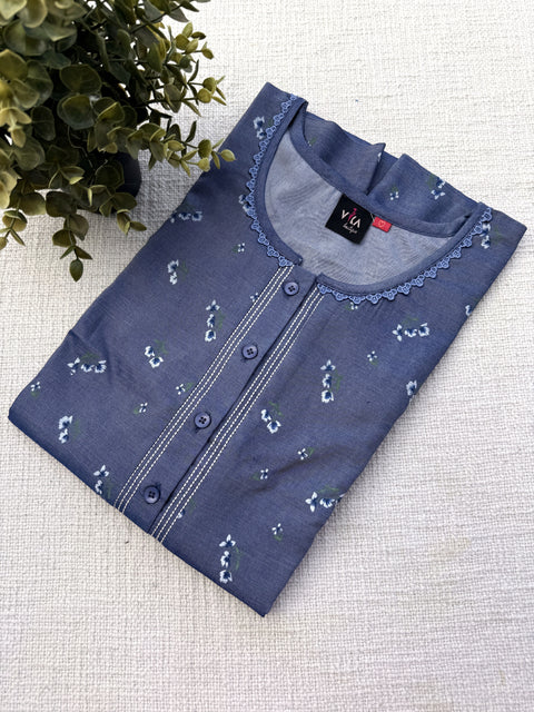 L and XL size Soft Silk denim Nighty