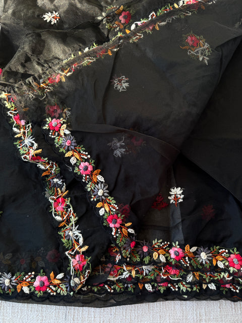 Hand Emb Organza saree