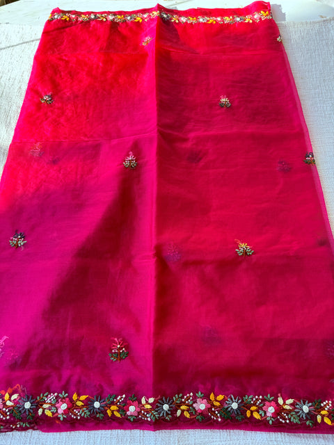 Hand Emb Organza saree