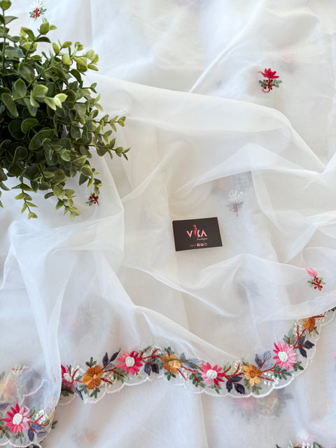 Hand Emb Organza saree