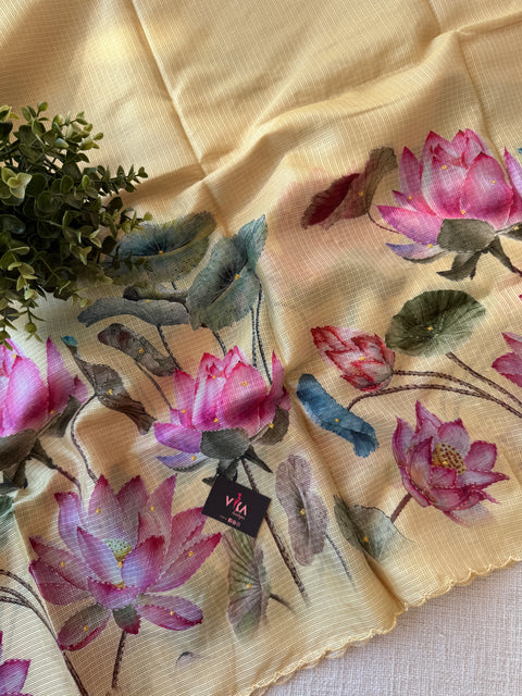 Floral printed kota cotton saree