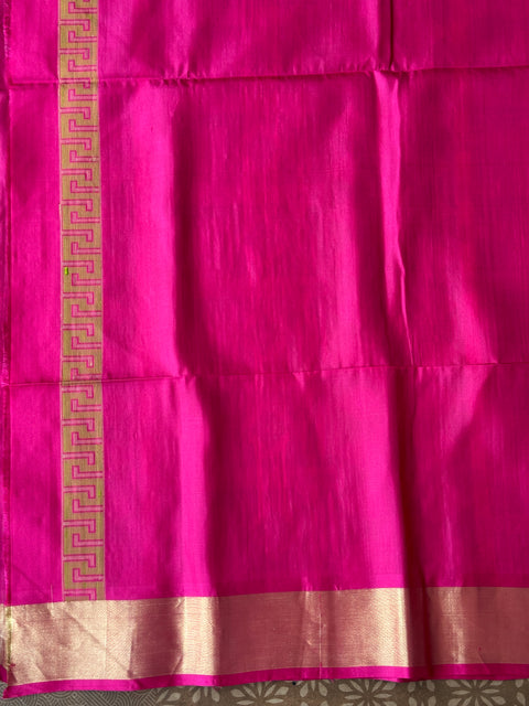 Plain Dupion silk saree
