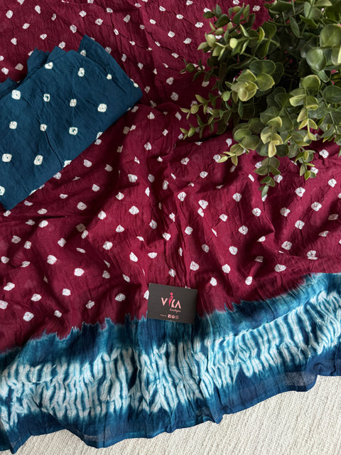 Bhandhej pure cotton saree