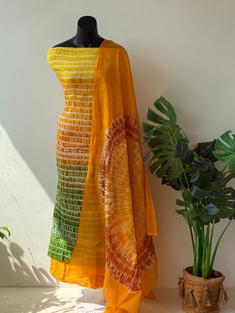 Bhandhej cotton satin salwar material