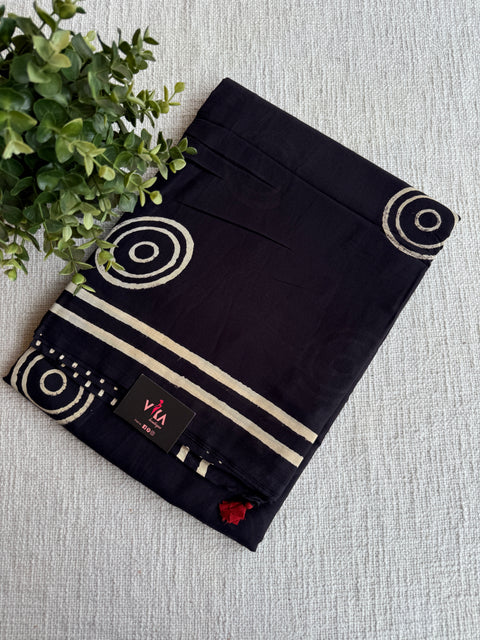 Printed mul cotton saree