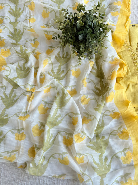 Yellow pure cotton suit set