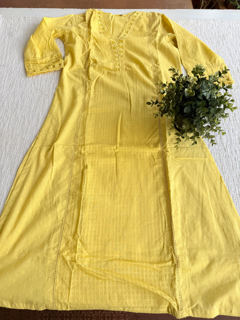 Yellow pure cotton suit set