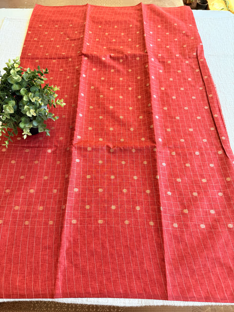 Bhutta Zari checks raw Tussar saree
