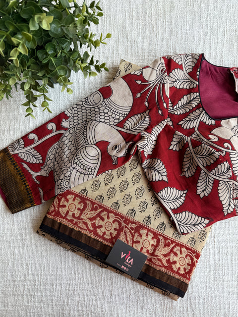 chanderi saree with Ready blouse - size 36