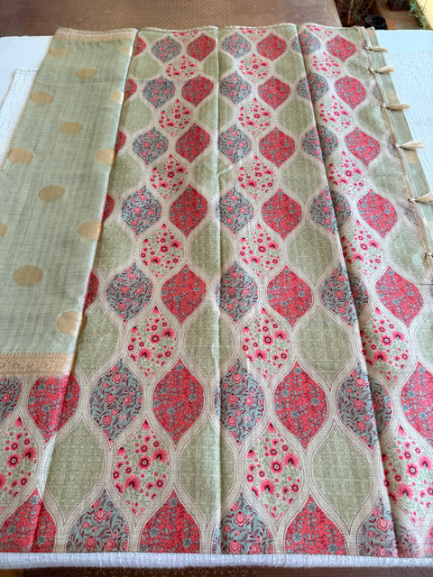 Coin bhutta digi border raw tussar saree