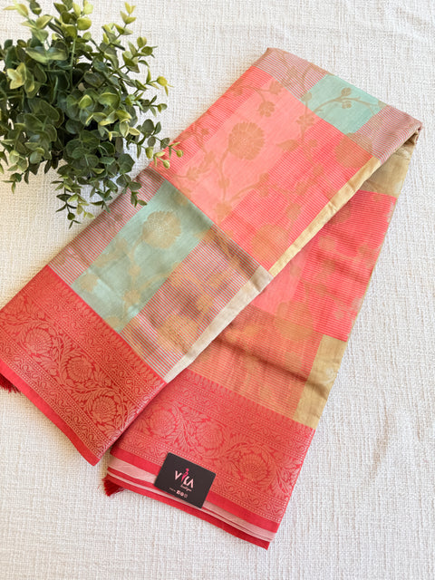 Multicolour jaal weaving saree