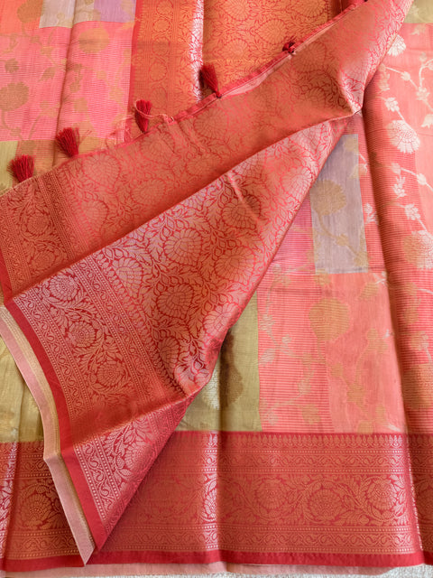 Multicolour jaal weaving saree