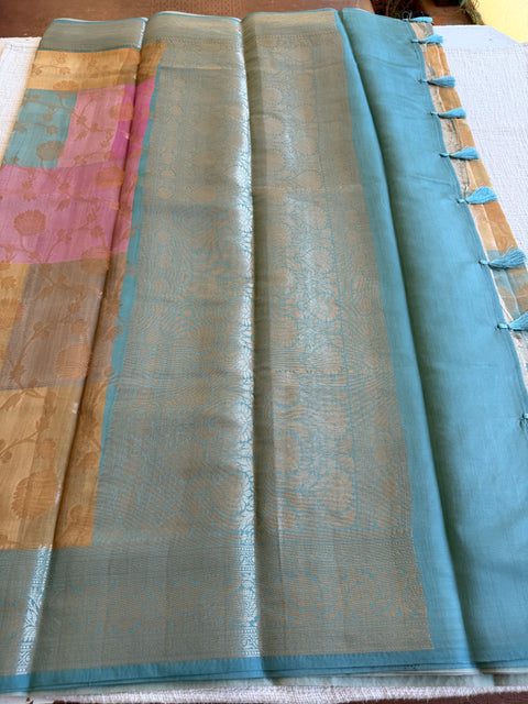 Multicolour jaal weaving saree