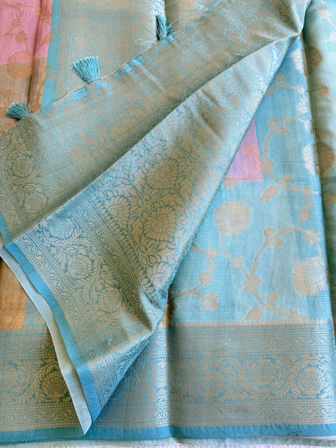 Multicolour jaal weaving saree