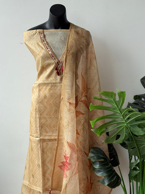 v neck printed kota suit material