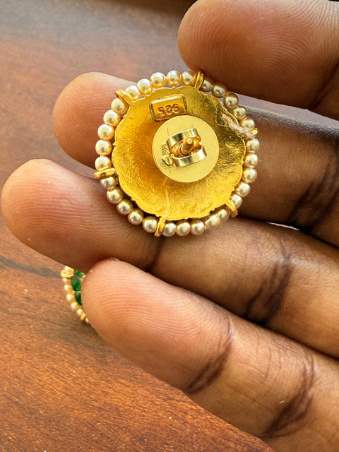 925 pure silver gold polish Earring