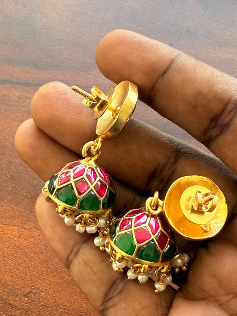 925 pure silver kundan Jhumka
