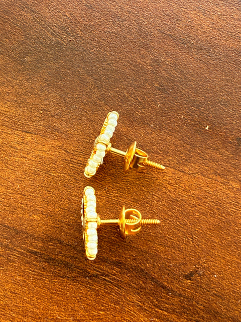 925 pure silver pearl work earring