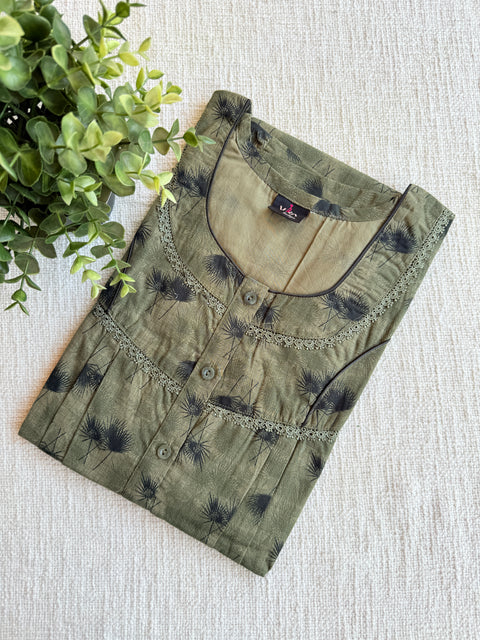 L size Printed Italian cotton nighty