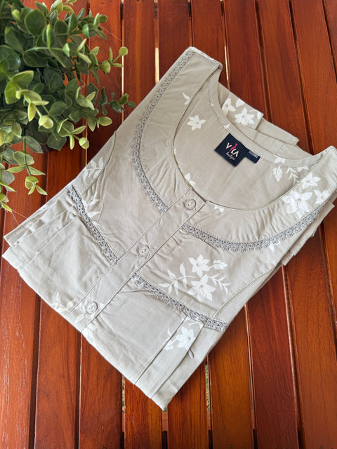 L size feeding italian cotton nighty