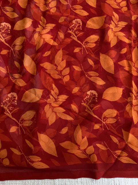 Floral printed georgette saree