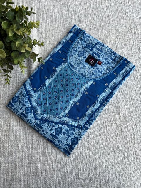 M size slim fit printed cotton nighty