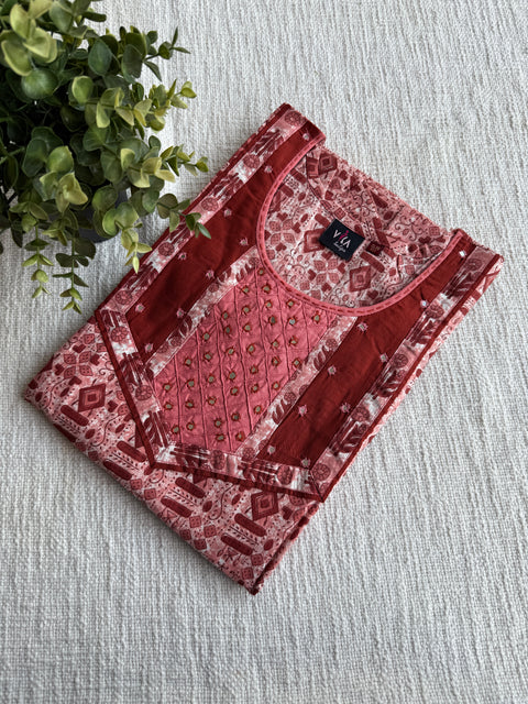 M size slim fit printed cotton nighty