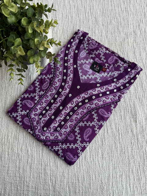 M size slim fit printed cotton nighty