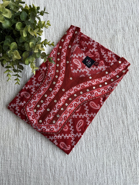 M size slim fit printed cotton nighty
