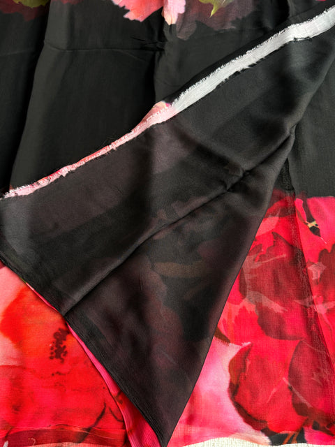 Digital printed pure chiffon saree