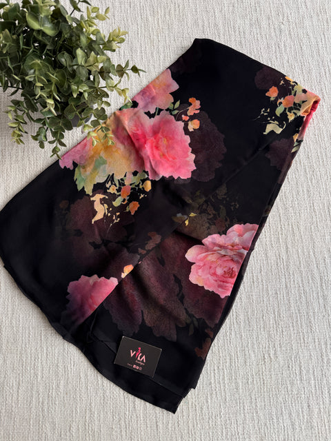 Digital printed pure chiffon saree